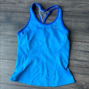 Nike Blue Fitted Racerback Tank Top